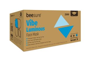 BeeSure Vibe Face Masks, Luminous Blue (Pack of 50)