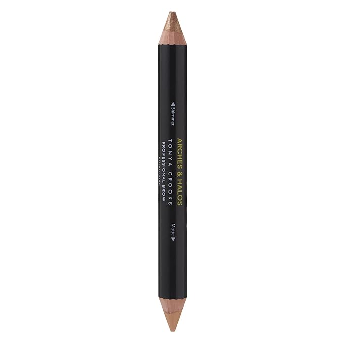 Arches & Halos Brow Highlighting and Concealer Crayon - Golden - Shaping and Shimmer Eyebrow Stick and Highlighter Duo - Soft, Ultra Creamy Formula - Define, and Sculpt for Sharp Brows - 0.176 oz