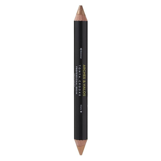 Arches & Halos Brow Highlighting and Concealer Crayon - Golden - Shaping and Shimmer Eyebrow Stick and Highlighter Duo - Soft, Ultra Creamy Formula - Define, and Sculpt for Sharp Brows - 0.176 oz