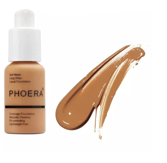 Phoera® Full Coverage Foundation Soft Matte Oil Control Concealer 30ml Flawless Cream Smooth Long Lasting aq (106 WARM SUN)