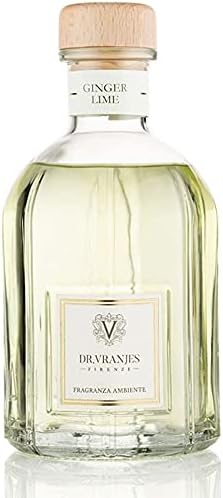 Dr. Vranjes - Ginger Lime 1250 ml Diffuser + Double Pack of White Sticks (3 Pieces Bundle)- Luxury Home Fragrance, Made in Italy, Main Scent: Fruity, Olfactory Pyramid: Lime, Ginger, White Pepper.