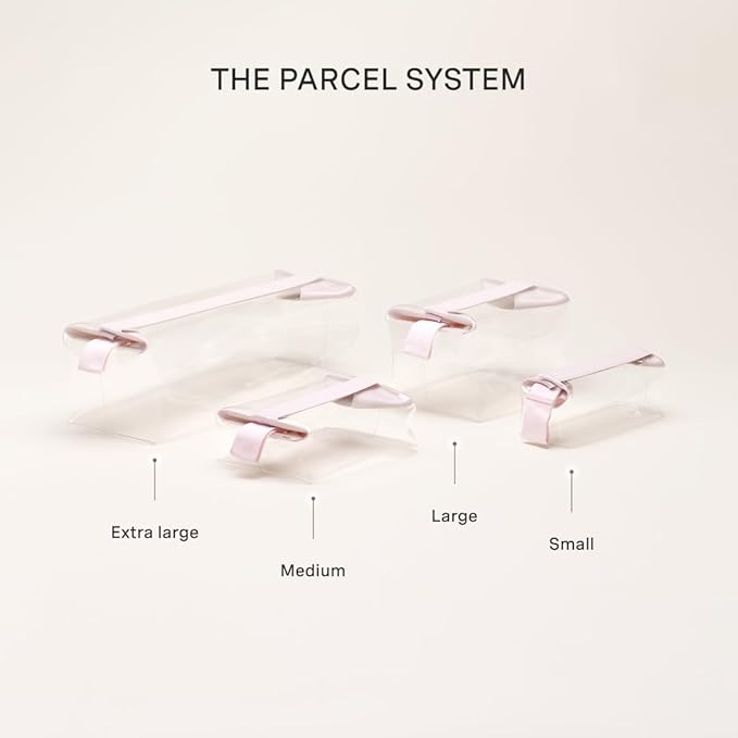 Cadence Parcel - Clear Dopp Kit with Magnetic Closure - Durable and Leak-Resistant Travel Toiletry Kit - TSA-Compliant & Modular Design - Hygiene Bag for Travel Essentials - .5 Qt - Rose