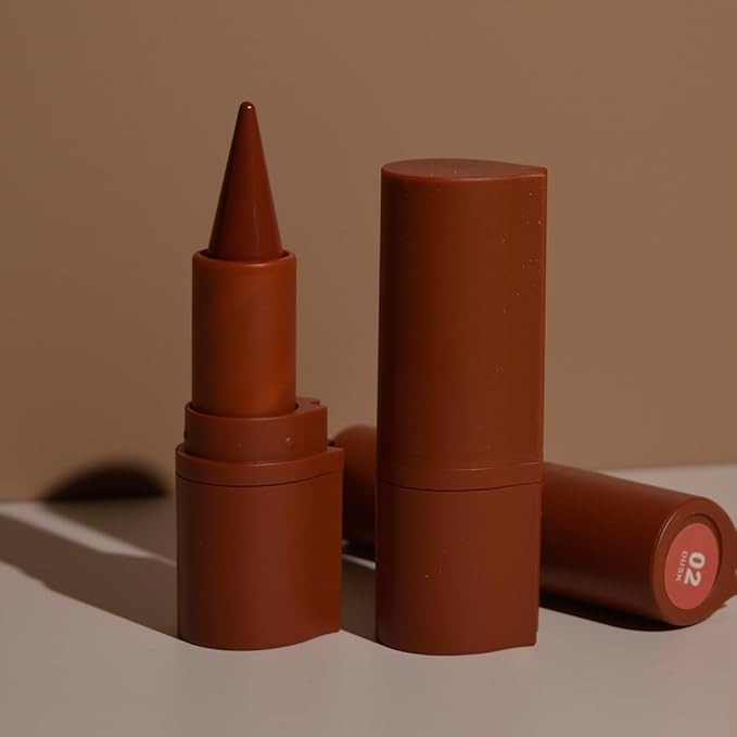2Pcs 2-in-1 Gradient Lip Liner and Lipstick Lip Combo Set - Achieve Flawless Contour and Gradual Ombre Effect with Easy-to-Use Crayon Form and Cone Tip (2Pcs 01# Milk Tea)