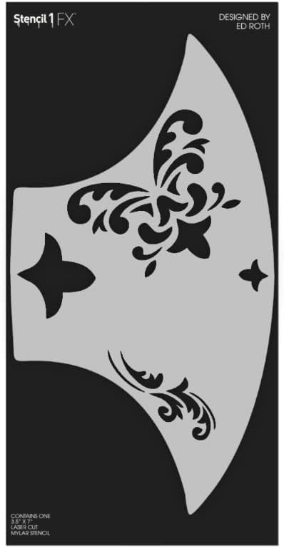 Stencil1FX Flourishes 2 Eyes Stencils Fairy Renaissance Elven Princess Makeup Stencil Costumes Dress Up Halloween Cosplay Arts Face Painting Reusable cleanable Carnival