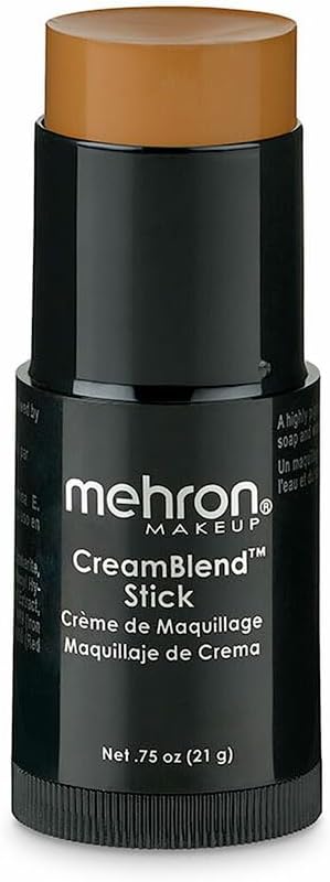 Mehron Makeup CreamBlend Stick | Face Paint, Body Paint, & Foundation Cream Makeup | Perfect for Halloween .75 oz (21 g) (Dark 0)