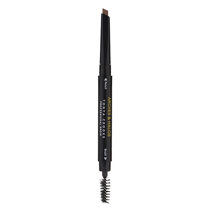 Arches & Halos Angled Brow Shading Pencil - Dual Ended Pencil and Brush with Highly Pigmented Color - Define, Detail and Build Brows - Vegan and Cruelty Free Makeup - Sunny Blonde, 0.012 oz