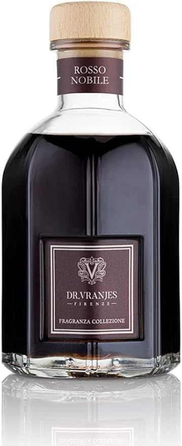 Dr. Vranjes - Rosso Nobile 1250 ml Diffuser + Double Pack of Black Sticks (3 Pieces Bundle) - Luxury Home Fragrance, Made in Italy, Main Scent Fruity: Orange, Strawberry and Red Berries, Birch