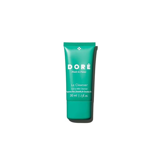 Doré - Le Cleanser Gel to Milk Daily Face Cleanser | Gentle Hydrating Cleaner for Dry & Sensitive Skin | Makeup Remover for Women & Men for Face (1 fl oz | 30 ml)