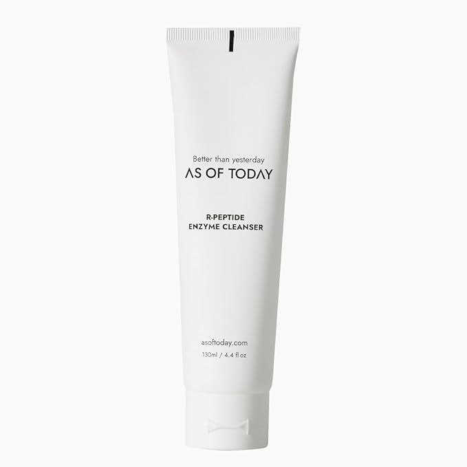 AS OF TODAY R-Peptide Enzyme Cleanser | Gentle Daily Face Wash with Peptides & Plant Enzymes | Hydrating Brightening Non-Foaming Cleanser for Sensitive & Dry Skin | Clean Beauty 3.3 fl oz