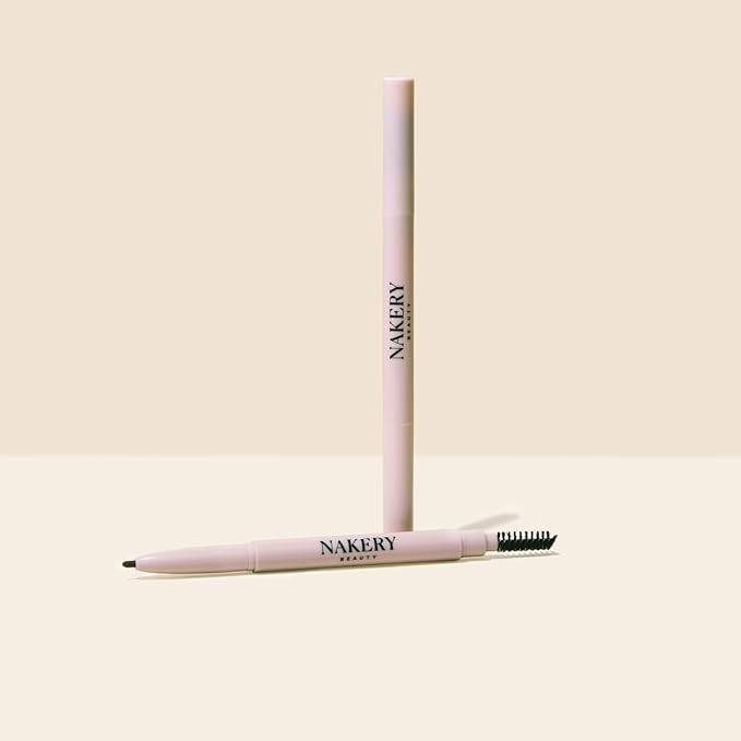 Nakery Universal Eye Brow Pencil Duo - 3-in-1 Eyebrow Pencil with Color-Adapt Technology for Natural & Flawless Brows - Precision Eyebrow Liner Infused with Castor Oil, Hyaluronic Acid & Vitamin E