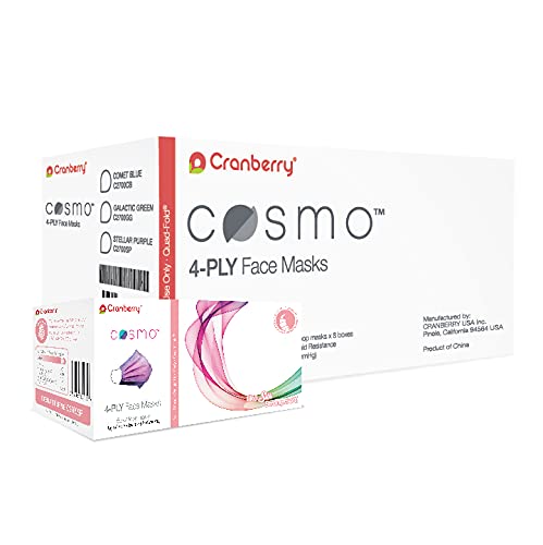 Cranberry USA C2700SPcase Cosmo Earloop Face Mask, Disposable, Purple (Pack of 400)