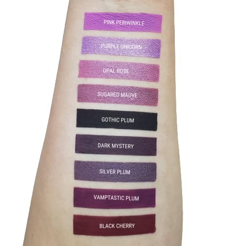 Aromi Plum Metallic Liquid Lipstick | Dark Plum Lip Color with a Shimmery Finish, Vegan, Cruelty-free, Long-Lasting, Smudge Proof, Handmade (Silver Plum)