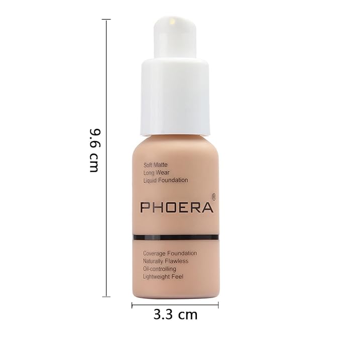 2 Pack PHOERA Foundation Makeup For Older Women,Flawless Soft Matte Liquid Foundation 24 HR Oil Control Concealer Foundation Makeup,Full Coverage Foundation for Women and Girls (104 Buff Beige)