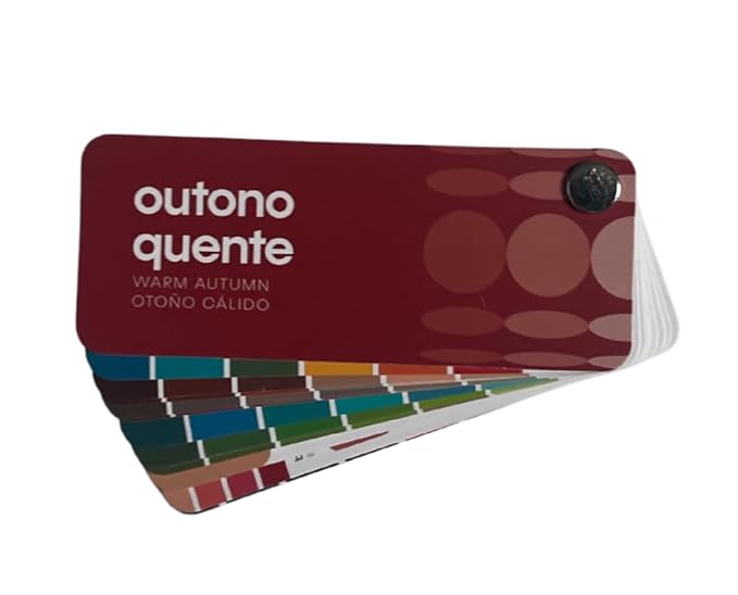 Multilingual Warm Autumn Palette Color Fan by Studio Immagine, Personalized Color Guide for Cost Saving, Smart Shopping, Outfit & Wardrobe Planning; Otono Calido/Outono Quente