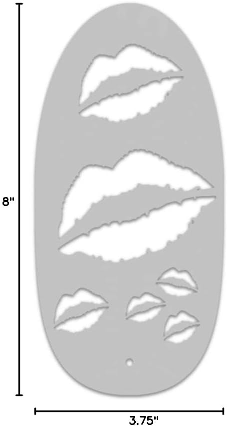 Stencil1FX - Kisses Eye Makeup Stencil for Costumes, Dress Up, Halloween, Cosplay, Arts, Face Painting, Valentine's Day, Pride, Love