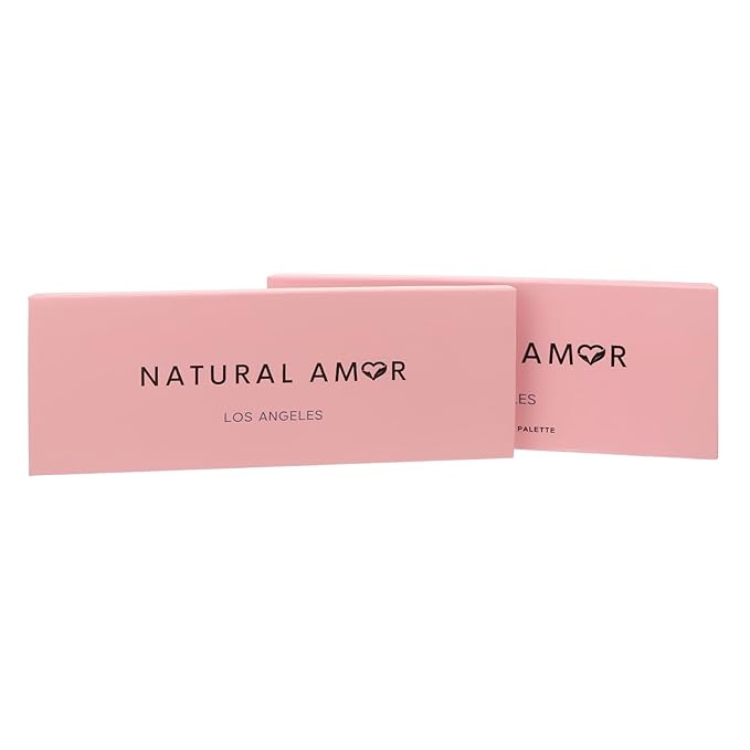 Natural Amor 12-Color Pink & Purple Eyeshadow Palette – Matte Finishes – Romantic Rose & Violet Tones in Eco-Friendly Packaging – High Pigment, Blendable, Buildable Formula (0.35 oz)