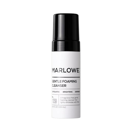 MARLOWE. No. 129 Gentle Foaming Facial Cleanser 4.5 Oz, Exfoliating, Brightening & Protective Daily Mens Face Wash with PHA, Natural Green Tea Extracts & Antioxidants, Unscented & Vegan