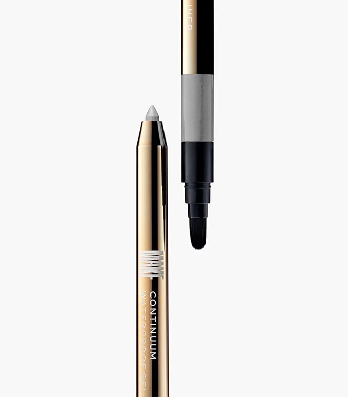 MAKE Beauty Continuum Waterproof Gel Eyeliner Pencil. Creamy, Pigmented Multi-Use, including Waterline with Built-in Sharpener and Blending Brush. Smudge-Proof Makeup. Shade - Interstellar, Silver