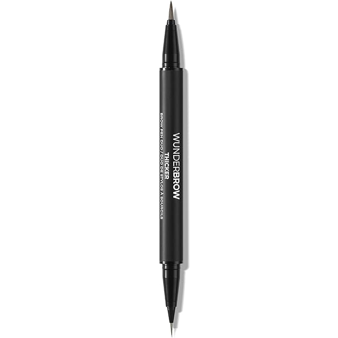 WUNDERBROW Thicker Brow Pen Duo, Dual Ended Pen, Vegan & Cruelty Free (Black/Brown)