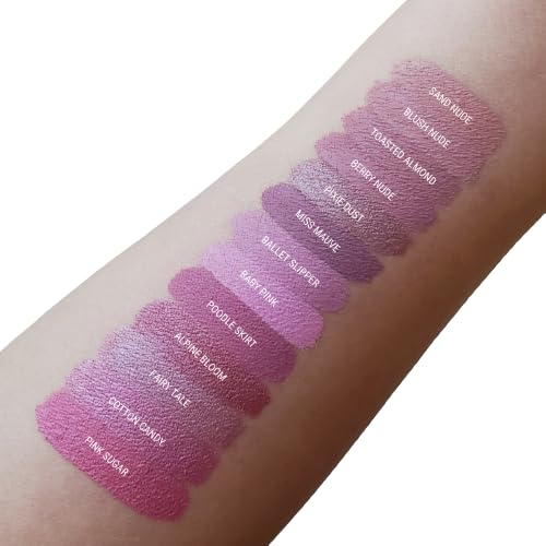 Aromi Light Pink Metallic Liquid Lipstick | Rosy Lip Color with Shimmery Finish, Vegan, Cruelty-free, Long-lasting, Waterproof, Handmade (Pink Sugar)