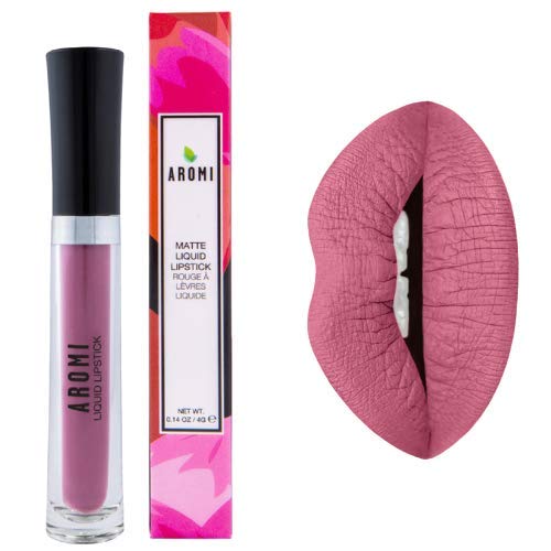 Aromi Matte Liquid Lipstick | Dusty Rose, Pink Nude Lip Color, Vegan, Cruelty-free, Long-Lasting, Smudge Proof, Paraben and Gluten Free (Rosy Rose)