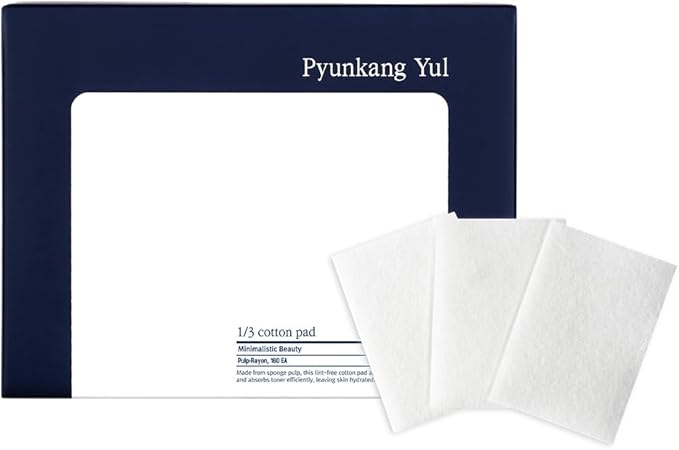 Pyunkang YUL PKY 1/3 Cotton Pads - High Absorbency Facial Toner Pads, Lint-Free Makeup Remover Squares (160 Count)