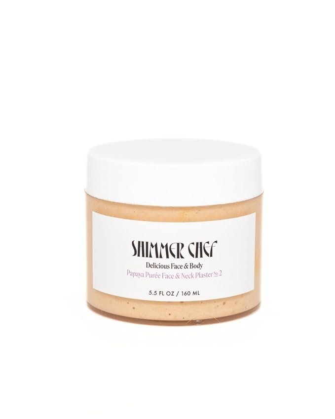 SHIMMER CHEF Papaya Purée Face & Neck Plaster | Botanical Skin-to-Mind Mask | Revitalizes & Fortifies Complexion with Vitamins A, C & E | Exotic Bouquet Uplifts Mood | 5.5 oz