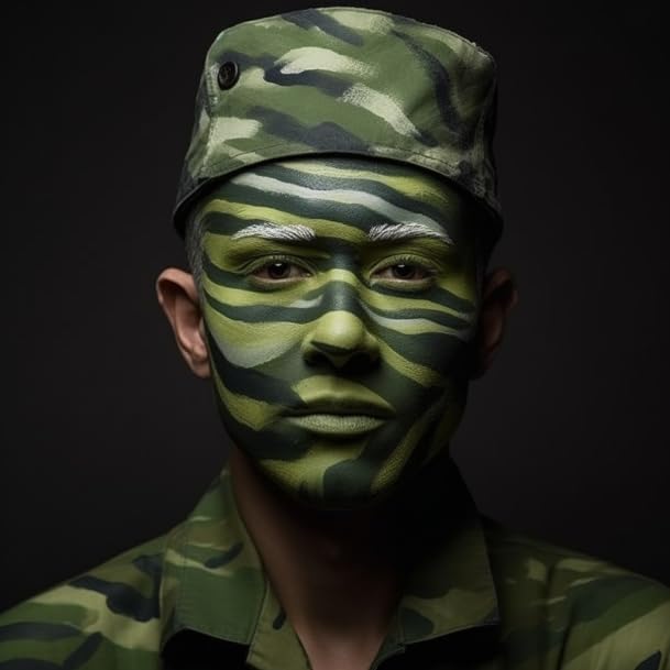 BADCOLOR Green Face Body Paint Stick, St Patrick's Day Blendable Eye Black Deep Green Face Painting Kit for Sports Camo, Halloween SFX Makeup Cosplay Joker Zombie Vampire Costume Parties