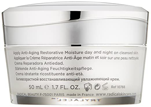Radical Skincare Anti Aging Restorative Moisturizer - w/Jojoba, Vitamin E, & Aloe | Hydrating | Antioxidant Rich, Non-Drying, Gentle | For All Skin Types | Paraben & Cruelty Free (1.7 Oz, 2 Pack)