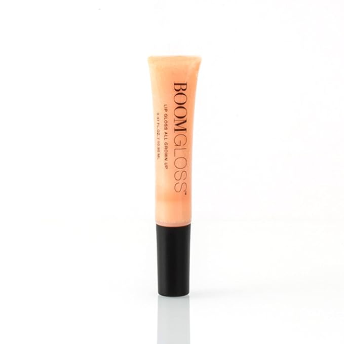 Boom Gloss ™ Non-Sticky, Hydrating Lipgloss for Radiant Shine, Moisturizing Lip Gloss with Olive Squalene, Rosehip Oil, Kukui Seed Oil, Sheer, Natural Finish - Peach Nude Tint