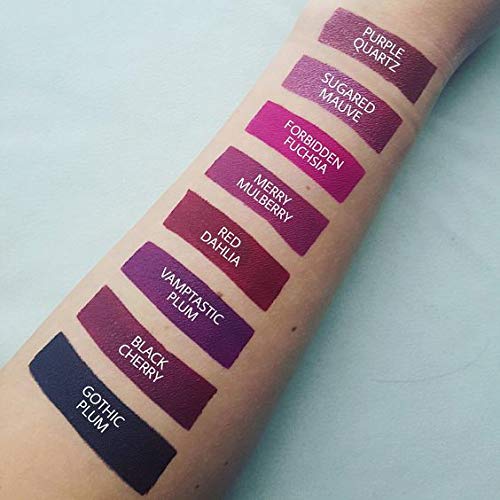 Aromi Sugared Mauve Metallic Liquid Lipstick, Purple Pink Lip Color with Shimmery Finish, Raspberry Mulberry Lipstick, Long-Lasting, Handmade (Sugared Mauve)