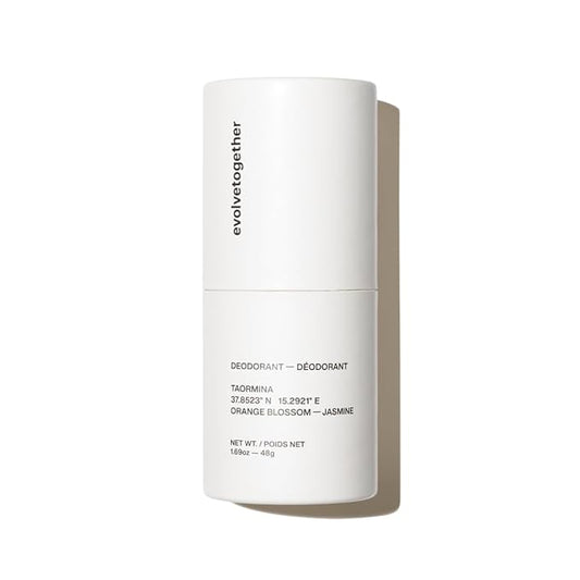evolvetogether Aluminum Free Natural Deodorant for Women & Men | Geranium & Jasmine | Neutralizes Odors, Soothes Skin | Vegan, Cruelty-Free, Baking Soda Free | Made in USA (Taormina, 1.69 Oz)