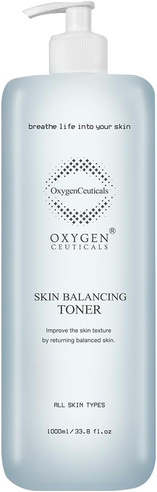 OxygenCeuticals Skin Balancing Toner – Hydrating & pH Balancing Facial Toner with Centella, Lavender & Freesia Extracts, Improves Skin Texture for Oily & Combination Skin. 33.8 fl.oz (1000ml)