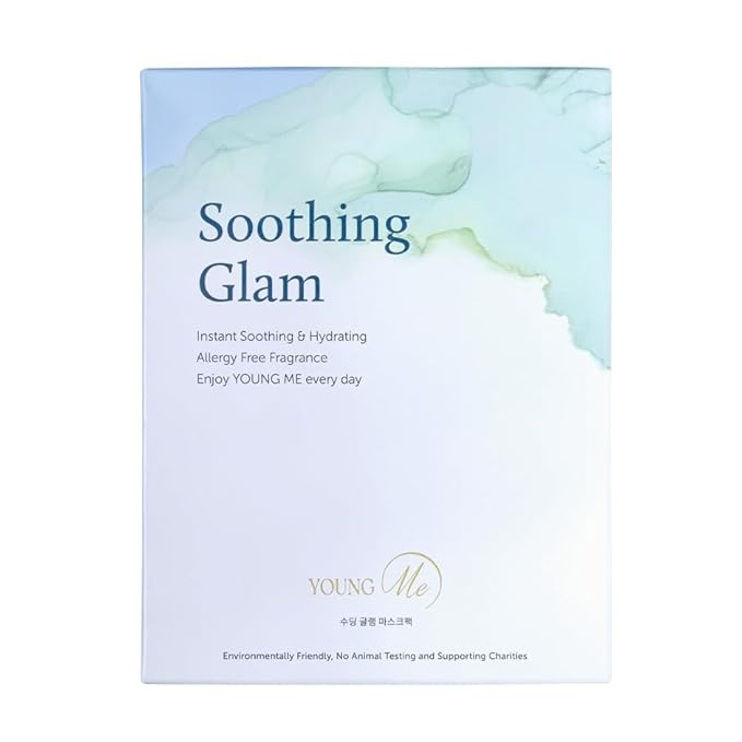YoungMe Soothing Glam Facial Sheet Mask – 6-Pack | Hydrating & Moisturizing Korean Skin Care for Sensitive & All Skin Types