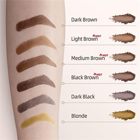 Eyebrow Stamp Stencil Kit - One-Step Eye Brow Stencil Kit with 24 Reusable Thin & Thick Eyebrow Stencils, Long-Lasting Waterproof & Smudge-Proof Brow Stamp Kit for Perfect Eye Makeup (Dark Brown)