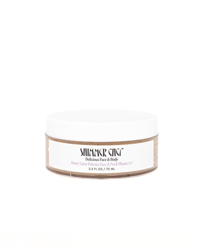 SHIMMER CHEF Honey Lime Polenta Face & Neck Plaster | Mindful Beauty Mask | Refines & Nourishes for Resilient, Radiant Skin | 2.5 oz