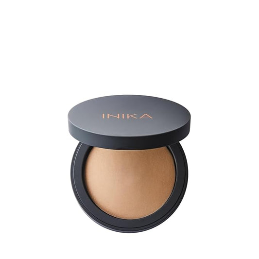 INIKA Organic Buildable Baked Mineral Foundation Compact Powder - Lightweight, Breathable Natural Base with Hydrating Squalane and Magnolia Bark Extract - Natural and Vegan Makeup, Nurture, 0.28 oz
