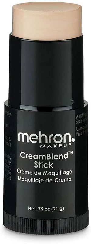 Mehron Makeup CreamBlend Stick | Face Paint, Body Paint, & Foundation Cream Makeup | Perfect for Halloween .75 oz (21 g) (Light 1)