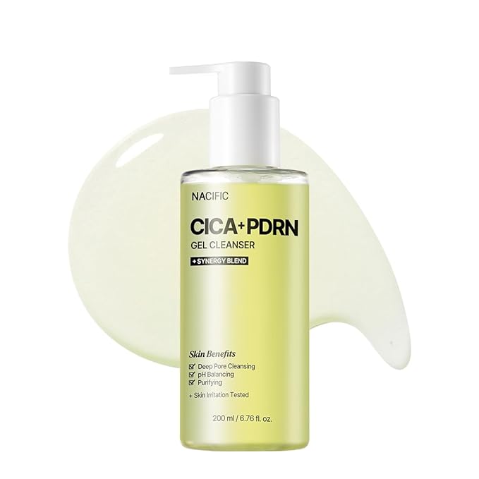 NACIFIC Cica PDRN Gel Cleanser 6.76 fl oz 200ml – Centella Asiatica, Low pH Deep Pore Cleanser for Sensitive Skin, Soothing & Purifying Korean Face Wash