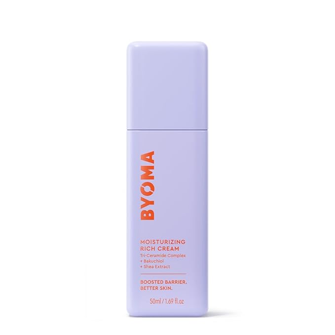 BYOMA Moisturizing Rich Cream - Barrier Repair Cream Face Lotion with Bakuchiol & Shea Extract - Ceramide Face Moisturizer for Dry Skin - Anti Wrinkle, Alcohol Free Face Moisturizer - 1.69 fl.oz