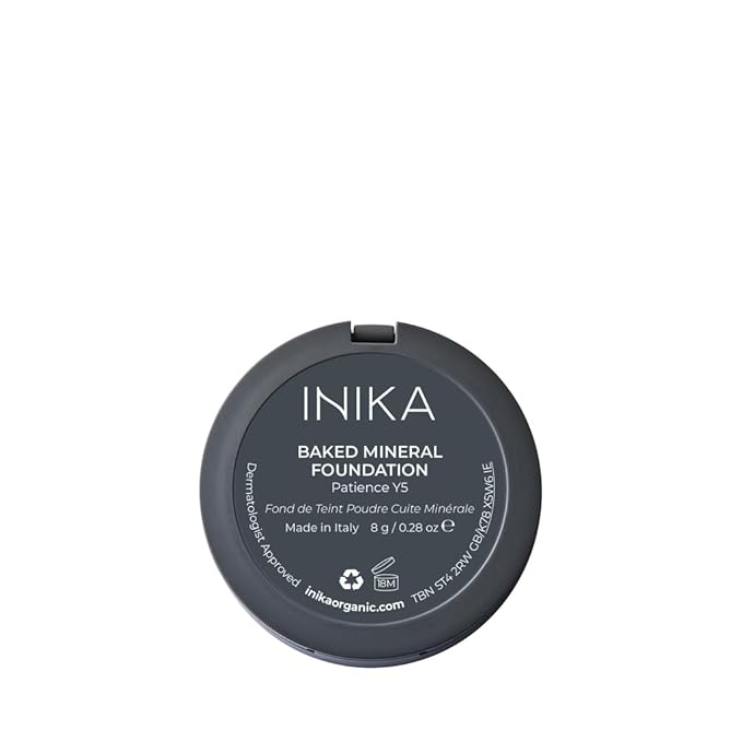 INIKA Organic Buildable Baked Mineral Foundation Compact Powder - Lightweight, Breathable Natural Base with Hydrating Squalane and Magnolia Bark Extract - Natural and Vegan Makeup, Patience, 0.28 oz