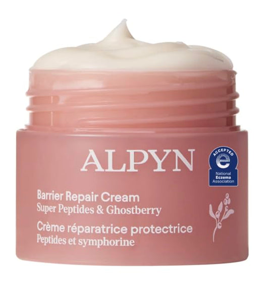 ALPYN Mini Barrier Repair Cream - Super Peptides & Ghostberry Moisturizer for Eczema I Deep Wrinkle Repair I Calm & Soothe Against Redness & Irritation - 0.5 oz / 15 ml