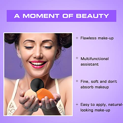 2PCS Makeup Sponge Set, Latex Free Makeup Blender for foundation, Makeup Sponges egg shaped, Makeup Sponges for all areas