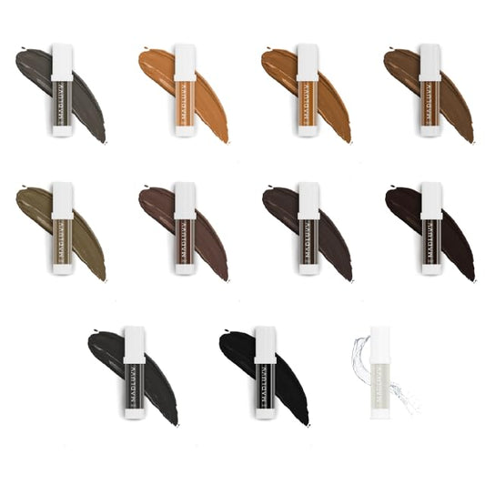 MADLUVV Professional Makeup Pigment for PMU Brow Artistry, Made in the USA, Vegan, Cruelty-free, Non-Toxic, Gel Consistency & High Retention - Deluxe Set / 10 Pigment Colors + Shading Solution