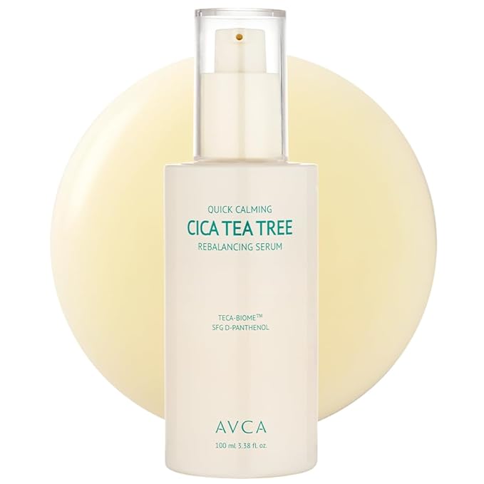 AVCA Quick Calming Cica Tea Tree Serum 100ml(3.38 fl. oz) – Niacinamide & Panthenol, Soothing for Redness and Blemish-Prone Sensitive Skin, Oil-Balancing K-Beauty