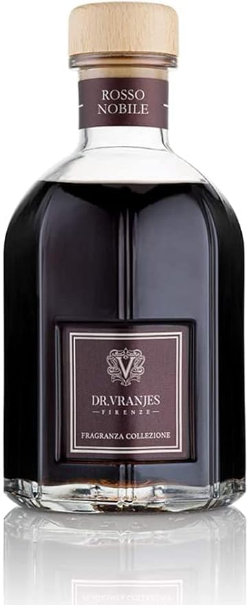 Dr. Vranjes - Rosso Nobile 5000 ml + Double Pack of Black Sticks (3 Pieces Bundle) - Luxury Home Fragrance, Made in Italy, Main Scent Fruity: Orange, Strawberry and Red Berries, Birch