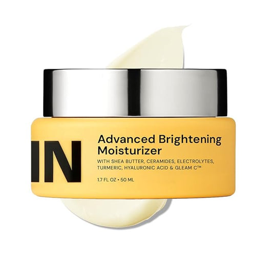 Gleamin Advanced Brightening Face Moisturizer - Face Cream for Women & Men with Vitamin C, Ceramides, Turmeric & Hyaluronic Acid - Faded Cream for Dark Spots, Uneven Skin Tone & Hydration - 1.7 fl oz