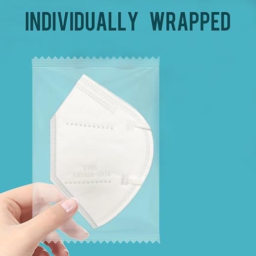 White KN95 Face Masks 100 Pack Breathable Disposable Face Masks