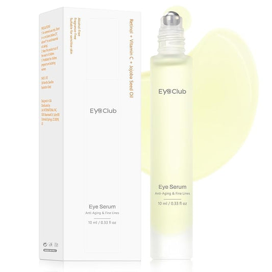 Retinol Under Eye Brightener Roller - Jojoba Oil Eye Serum with Roller Massage - Anti-Aging eye Treatment for Help Skin Barrier Repair, Reduce Fine Lines