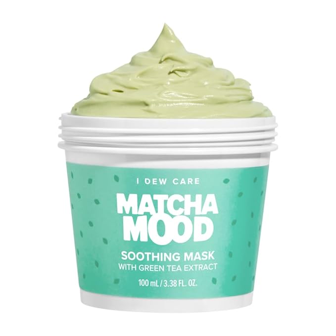 I Dew Care Wash-Off Mask - Matcha Mood | Korean Facial Soothing Green Tea Skincare for Dry and Sensitized Skin, Korean Face Mask Skin Care for Face, 3.38 Oz
